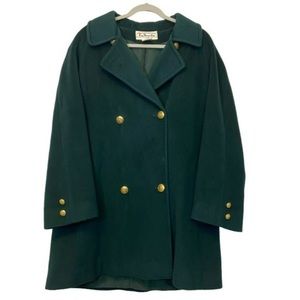 Vintage oversized emerald green wool blend coat